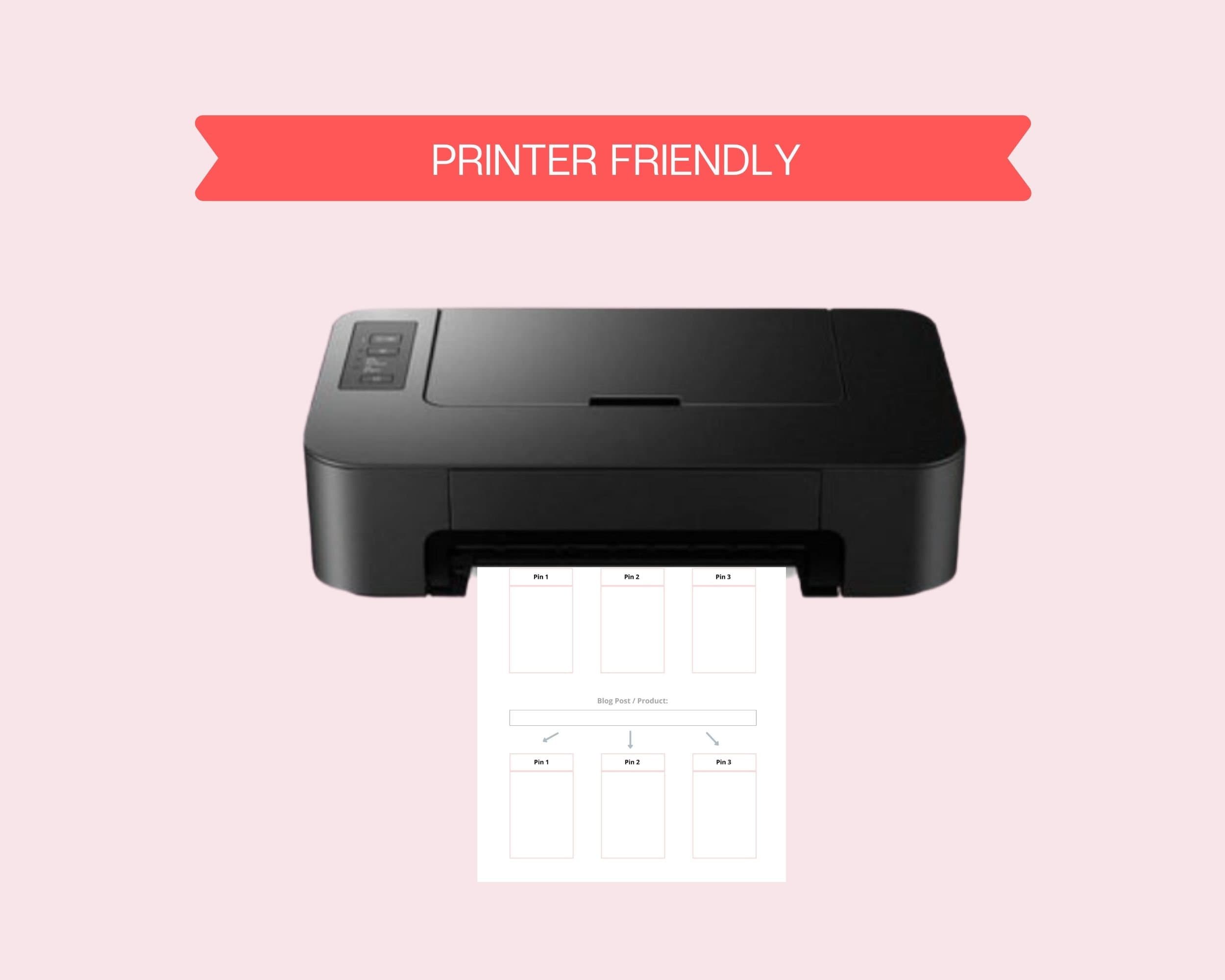 Pinterest Planner Printer Friendly Pinterest Content Planner | Etsy