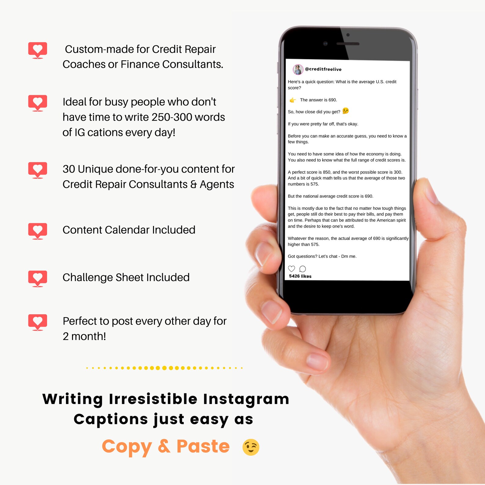 2 Month Instagram Captions Credit Repair Consultants | Etsy