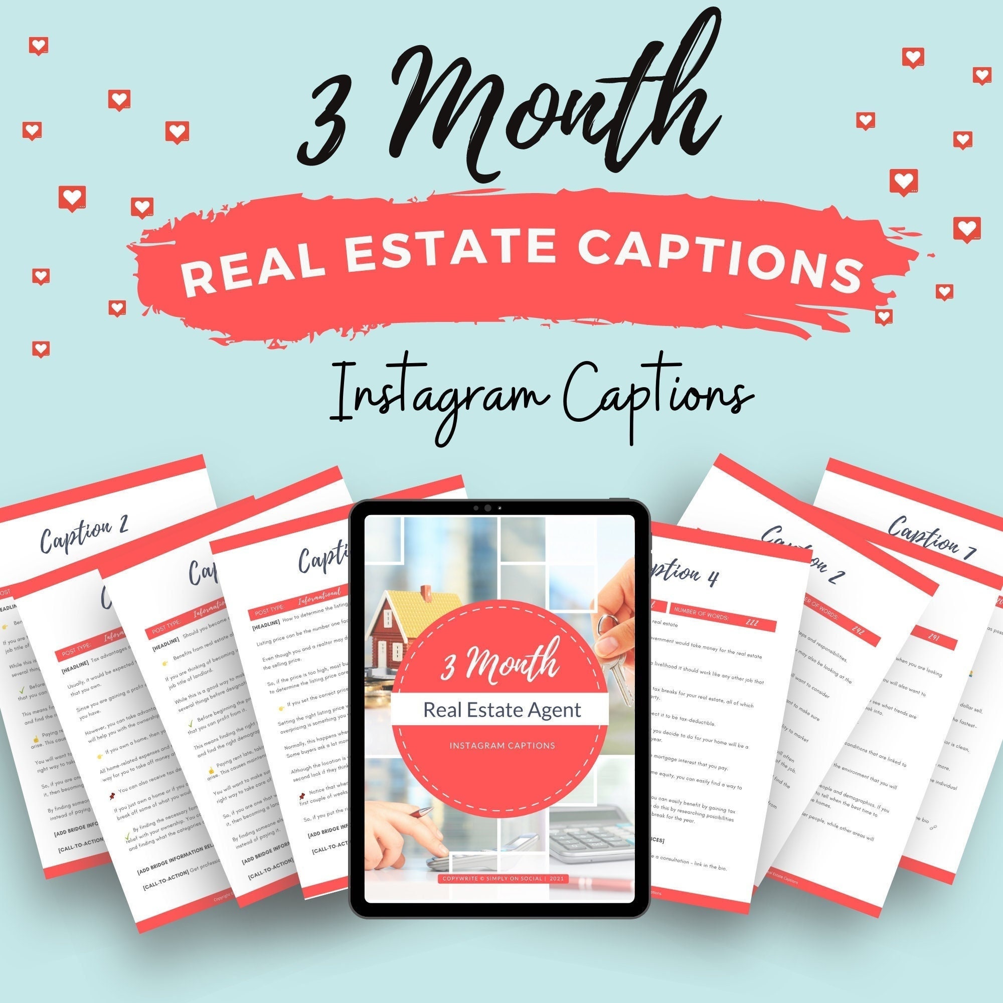 3 Months Real Estate Instagram Captions Investment Agent Etsy