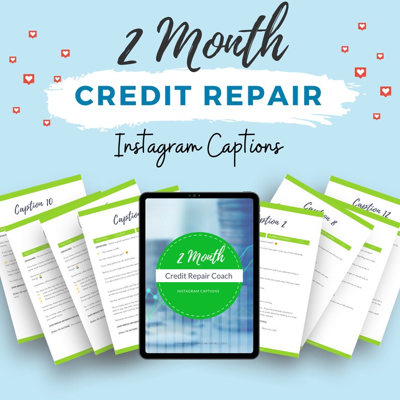 2 Month Instagram Captions Credit Repair Consultants - Etsy