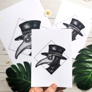 Plague Doctor Art print, Macabre art print, Horror Wall Art, Dark Home Decor, Tattoo artwork, gothic art print, Tattoo style wall art