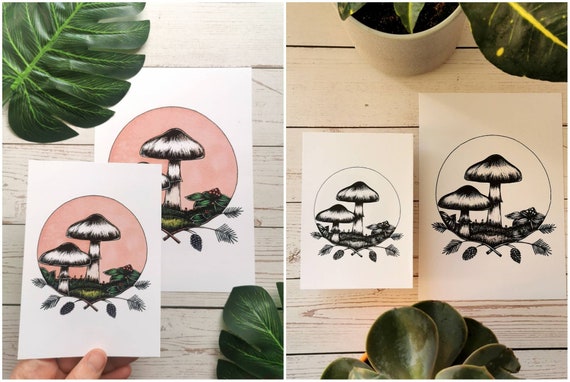 Mushroom Art Print, Fungi Print, witchy Print, Botanical Art Print, Woodland Illustration, Cottagecore, Mushroom Lover Gift, Funghi Artwork