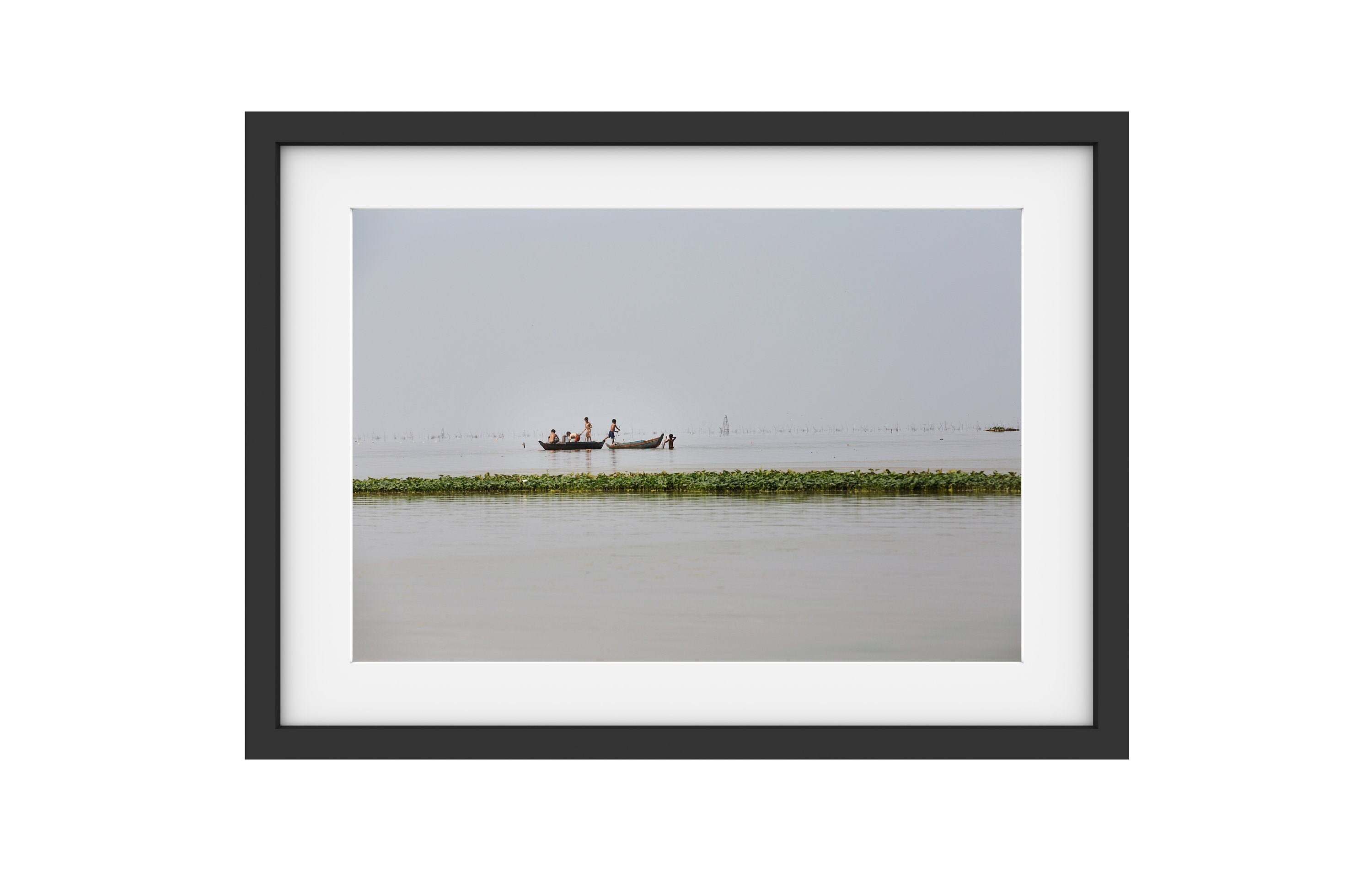 Enfants sur Le Mekong, Tirage Photo, Encadrement Mural, Déco