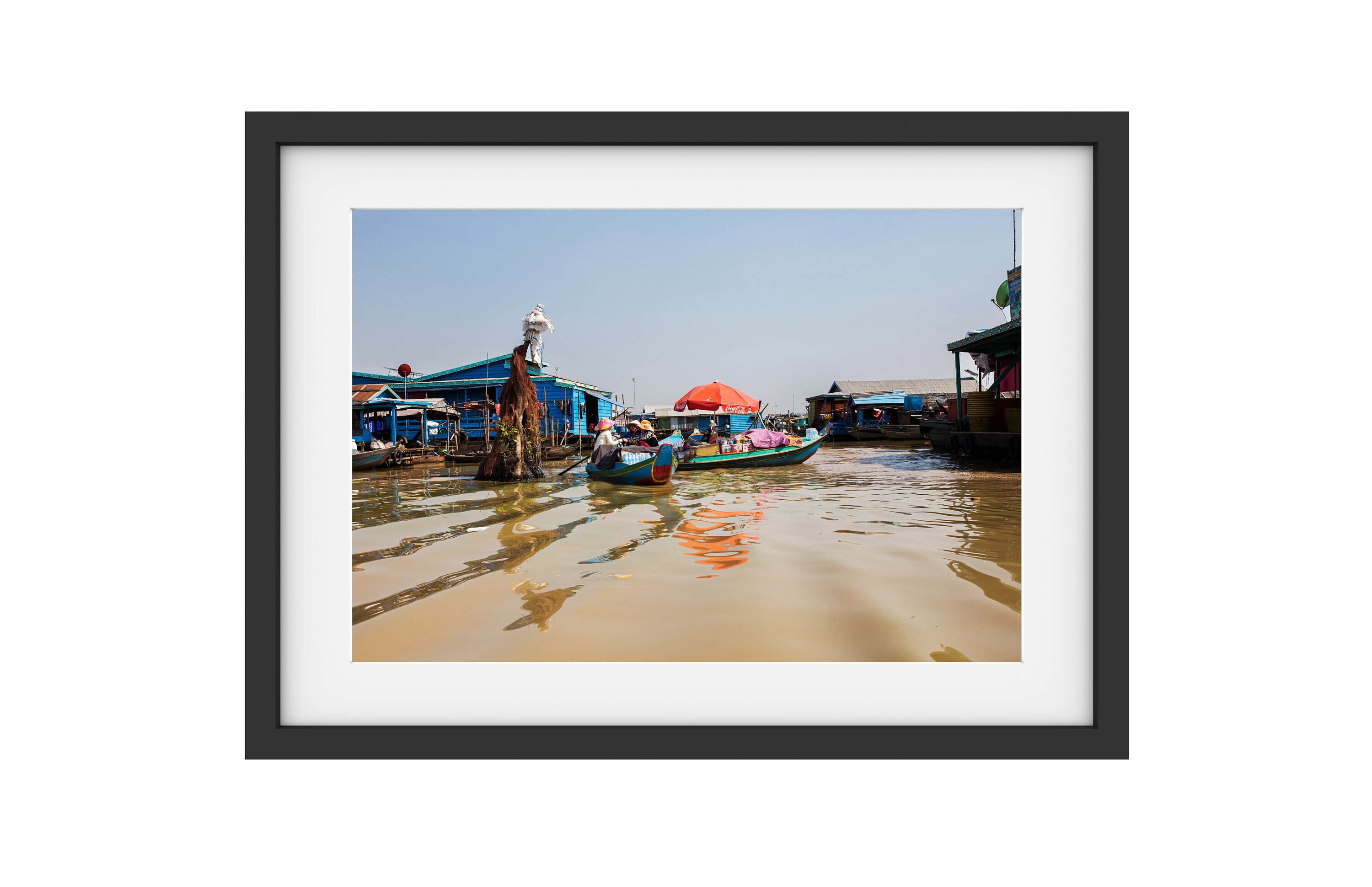 Marché Flottant sur Le Mekong, Tirage Photo, Encadrement Mural, Déco