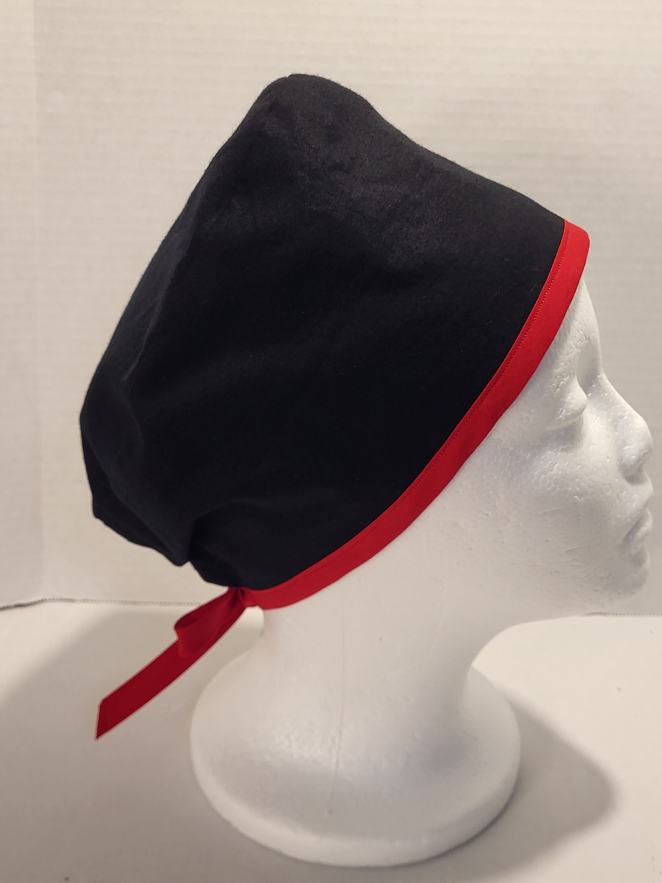 Men's Louisville Cardinals Surgical Scrub Hat, Semi-Lined Fold-Up Cuffed  (shown) or No Cuff, Handmade - Crazy Caps Scrub Hats