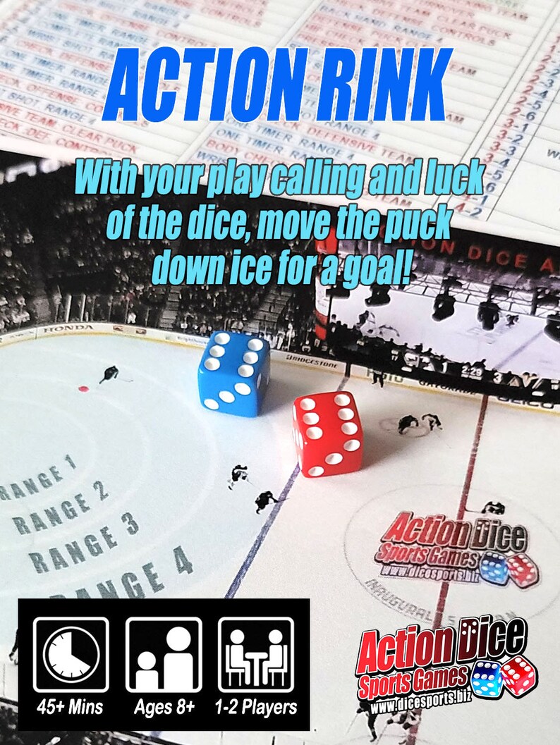 Action Dice Hockey Game Etsy