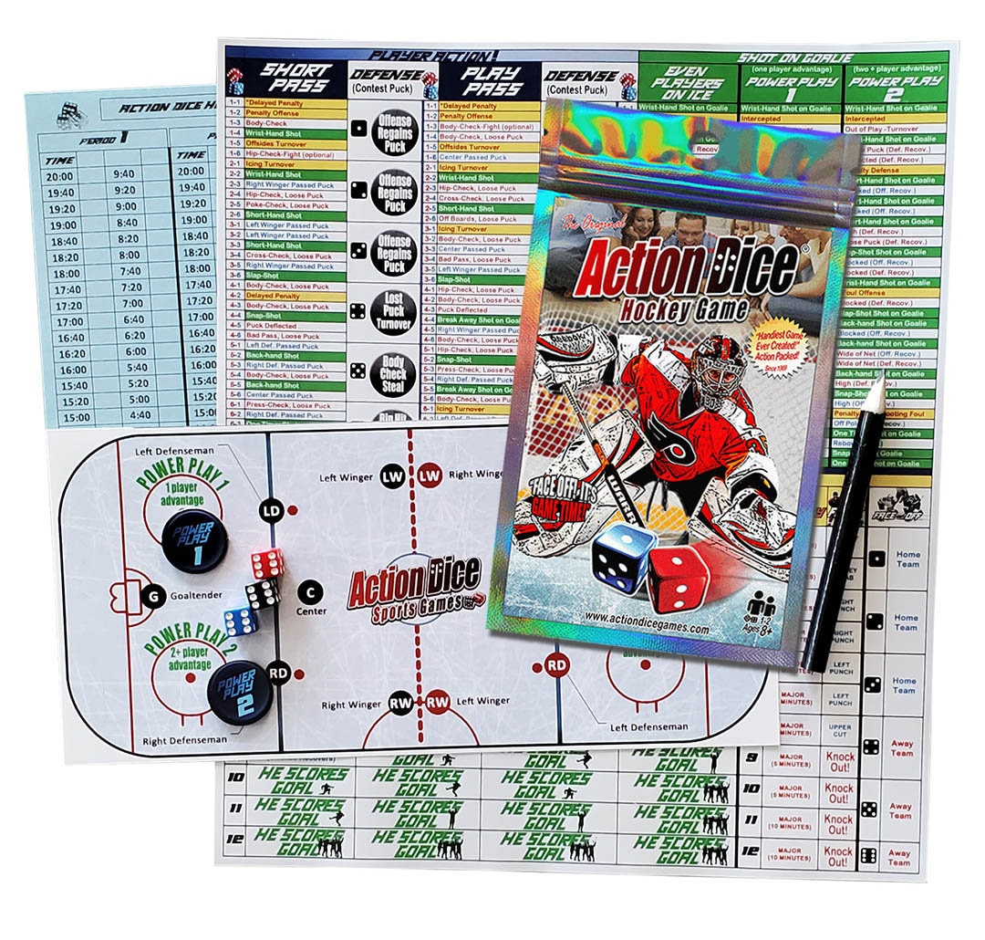 Action Dice Hockey Game Etsy
