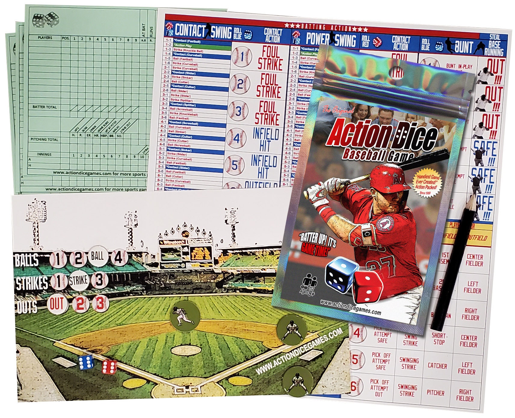 Action Dice Baseball Game Etsy