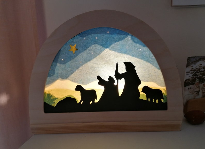 Waldorf Transparency silhouet Christmass /Shepherds