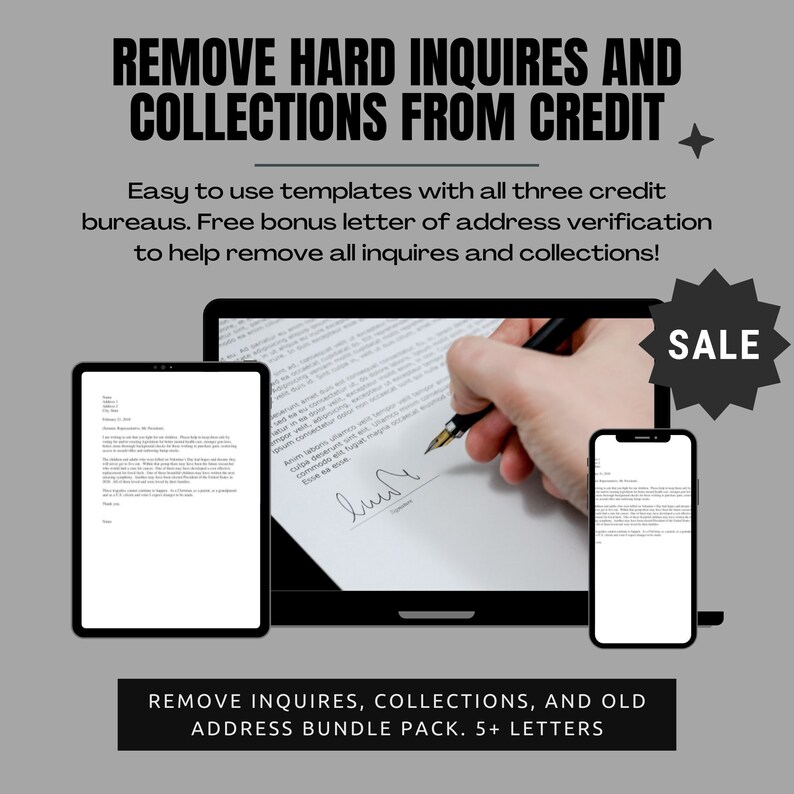 DIY Credit Repair Letter Templates | Remove Inquiries, Collections ...