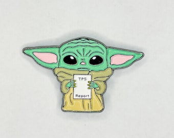 Grogu TPS Report Soft Emaille Pin