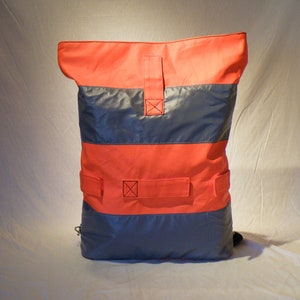 Bicycle backpack, neon, safety waistcoat, recycled