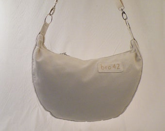 Hobo bag, vegan, canvas, white, cotton, plastic free, without chemicals, organic, natural