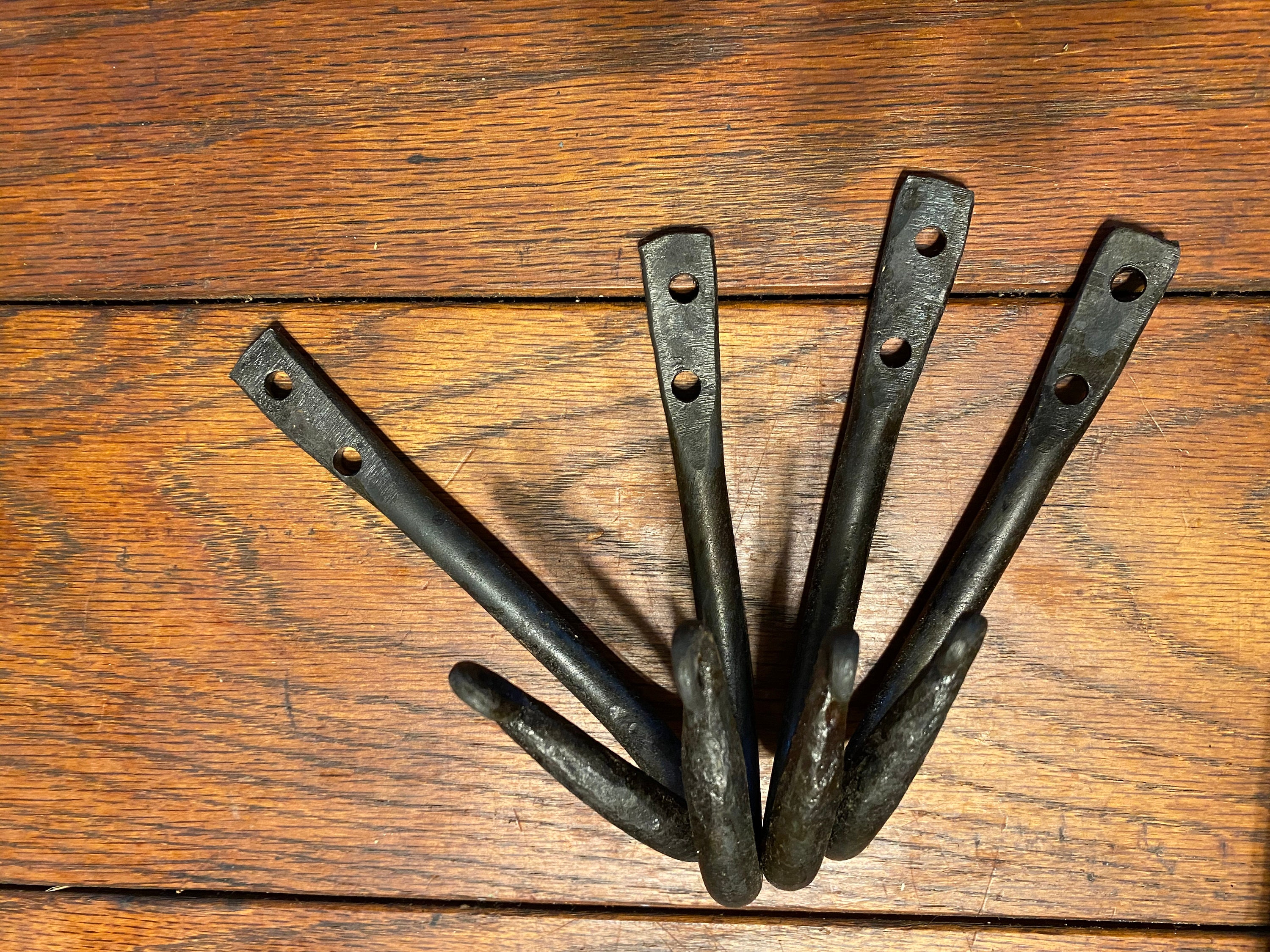 Set of 4 Heavy duty J hooks blacksmith made Etsy