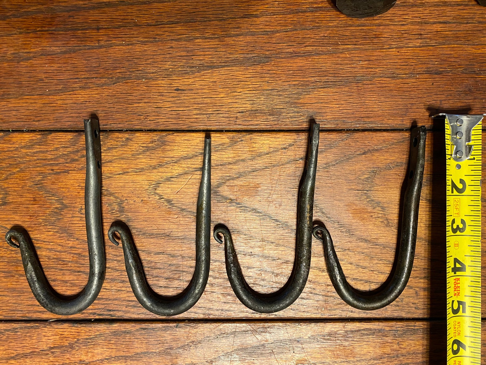 Set of 4 Heavy duty J hooks blacksmith made Etsy