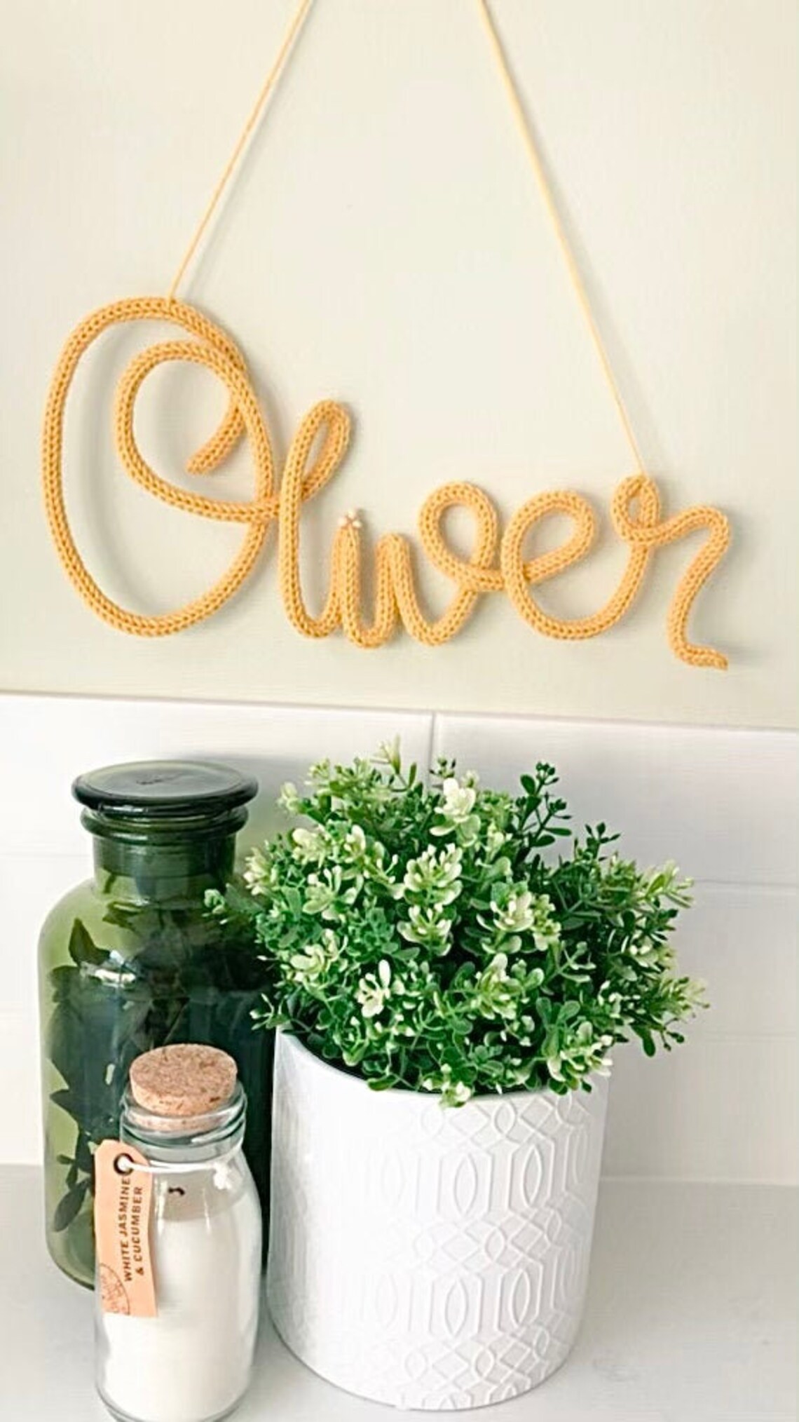 Personalised knitted wire words cord names wall decor wall Etsy