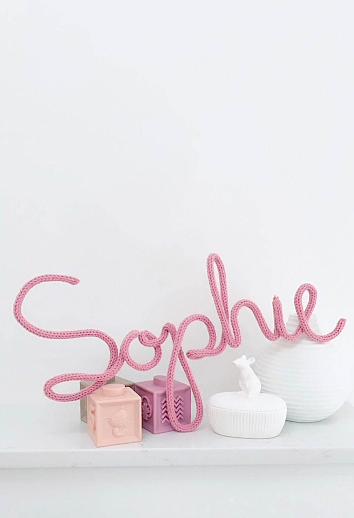 Personalised knitted wire words cord names wall decor wall Etsy