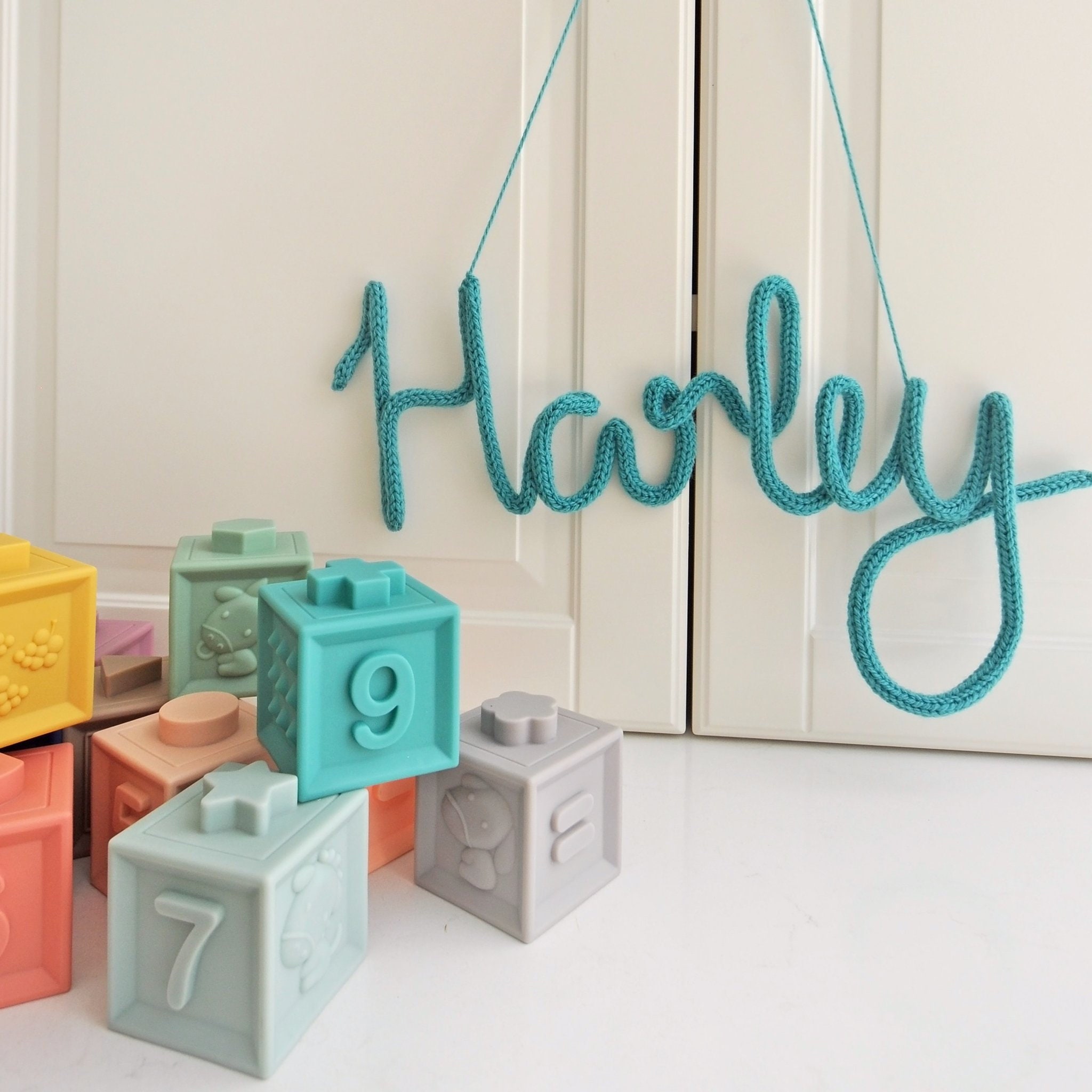 Personalised knitted wire words cord names wall decor wall Etsy