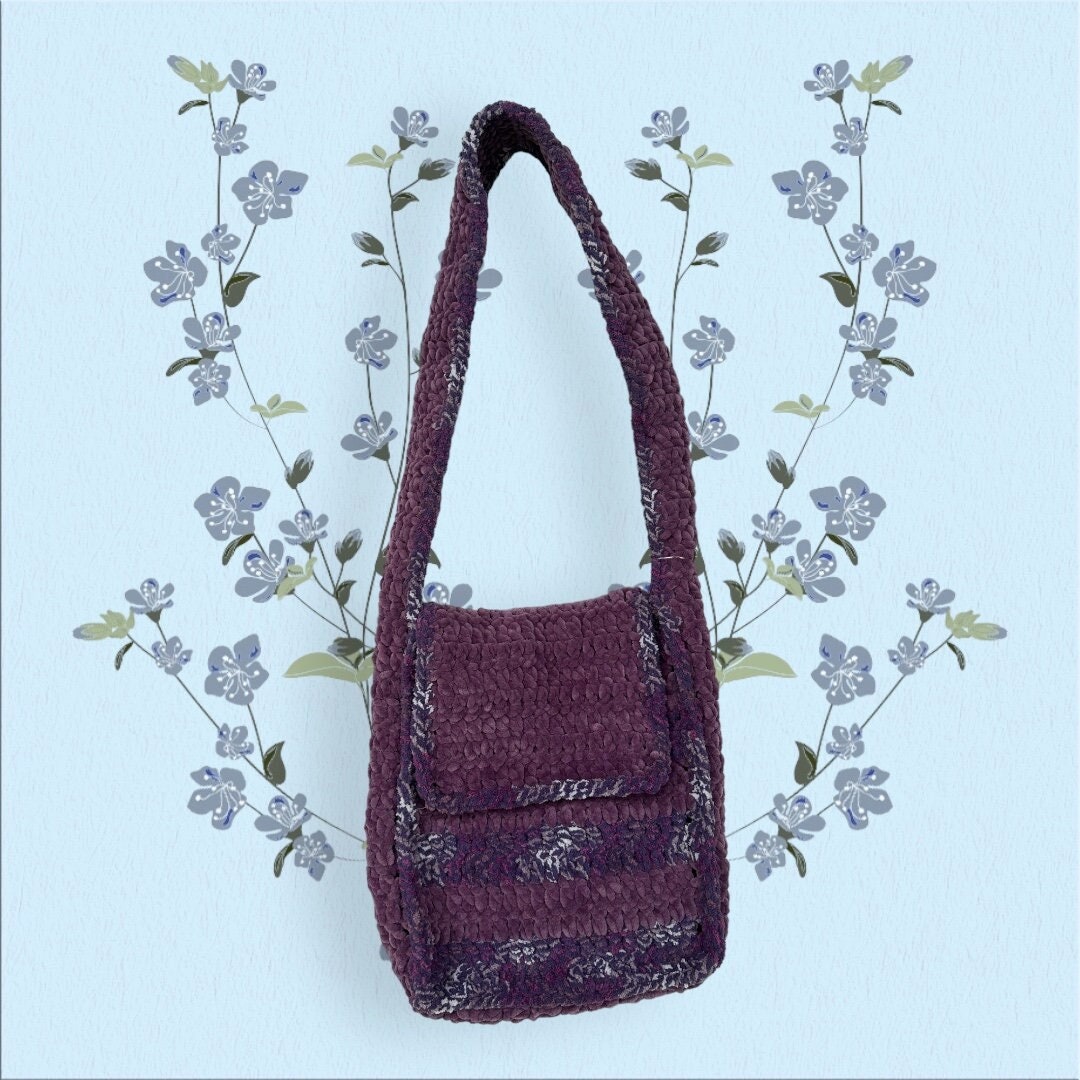 Upcycled Mini Purple Croc Bag