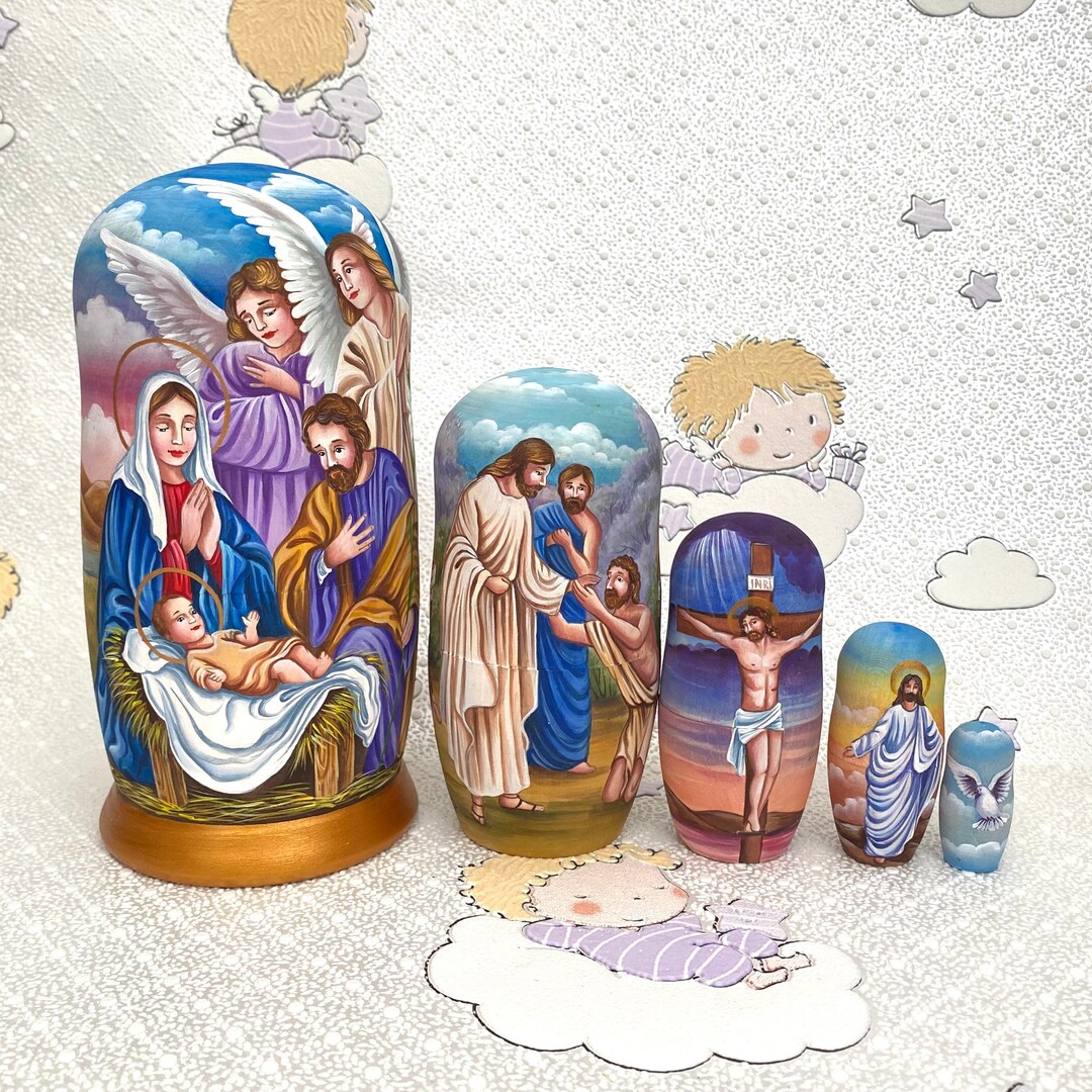 Christmas Nesting Doll, Nativity Nesting Dolls,nativity Set, Nativity