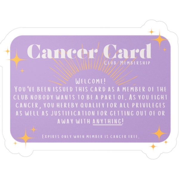 Cancer Card/Playing The Cancer Card Sticker/Cancer Sticker/Cancer Humor/Funny Cancer Gift/Dark Humor/Chemo Gift/Radiation Gift