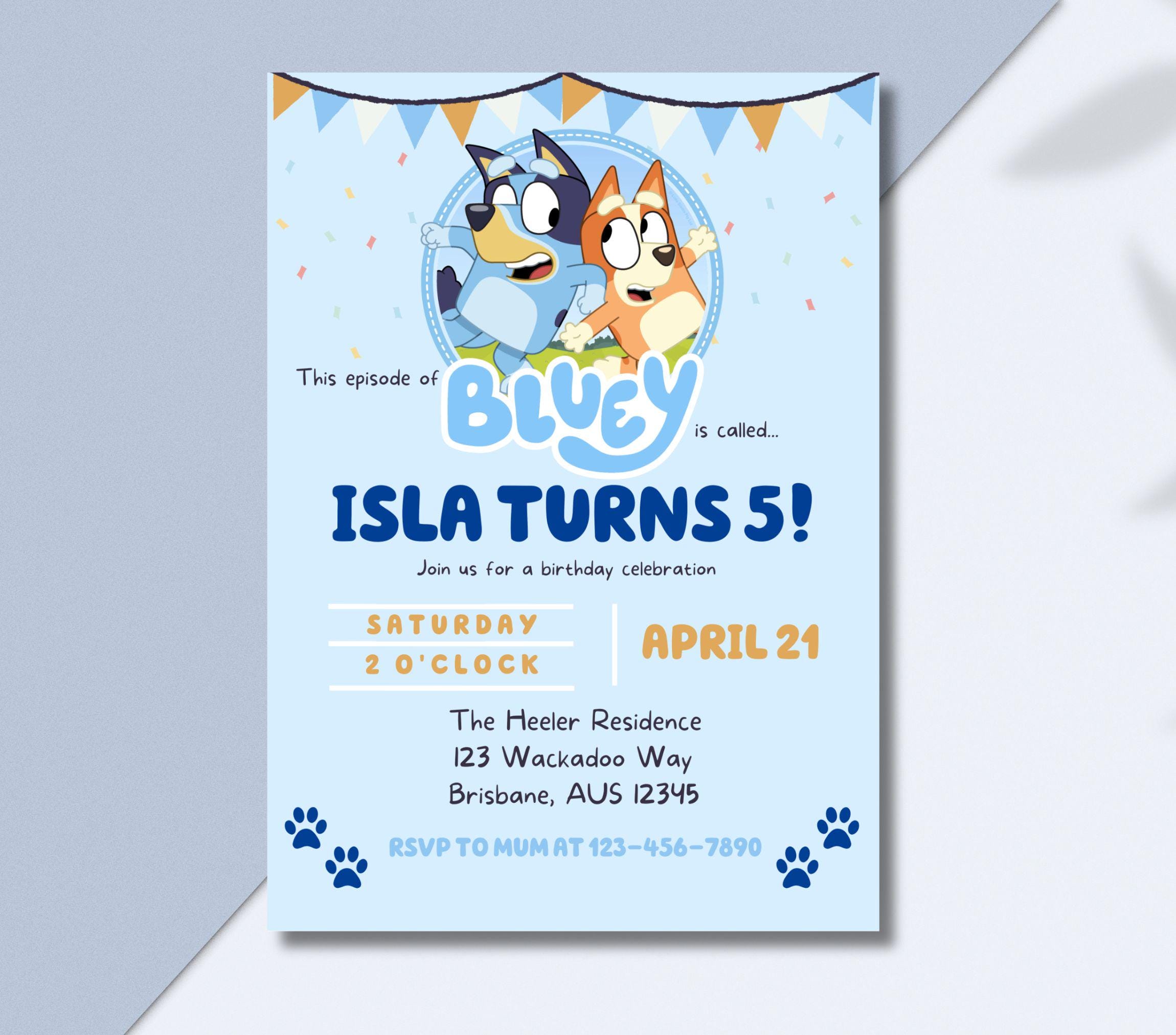 Editable Bluey Invite Template