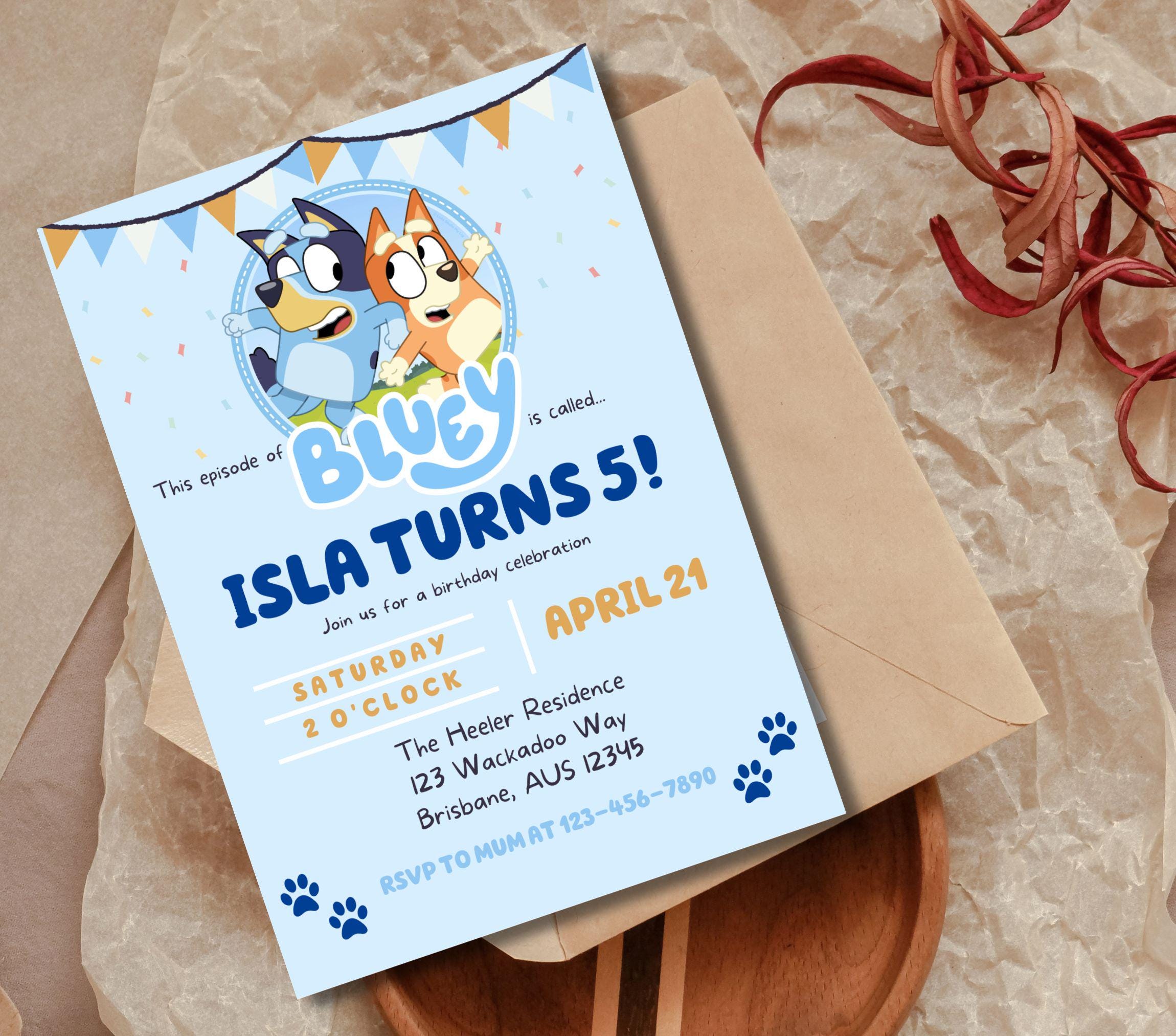 Editable Bluey Invite Template