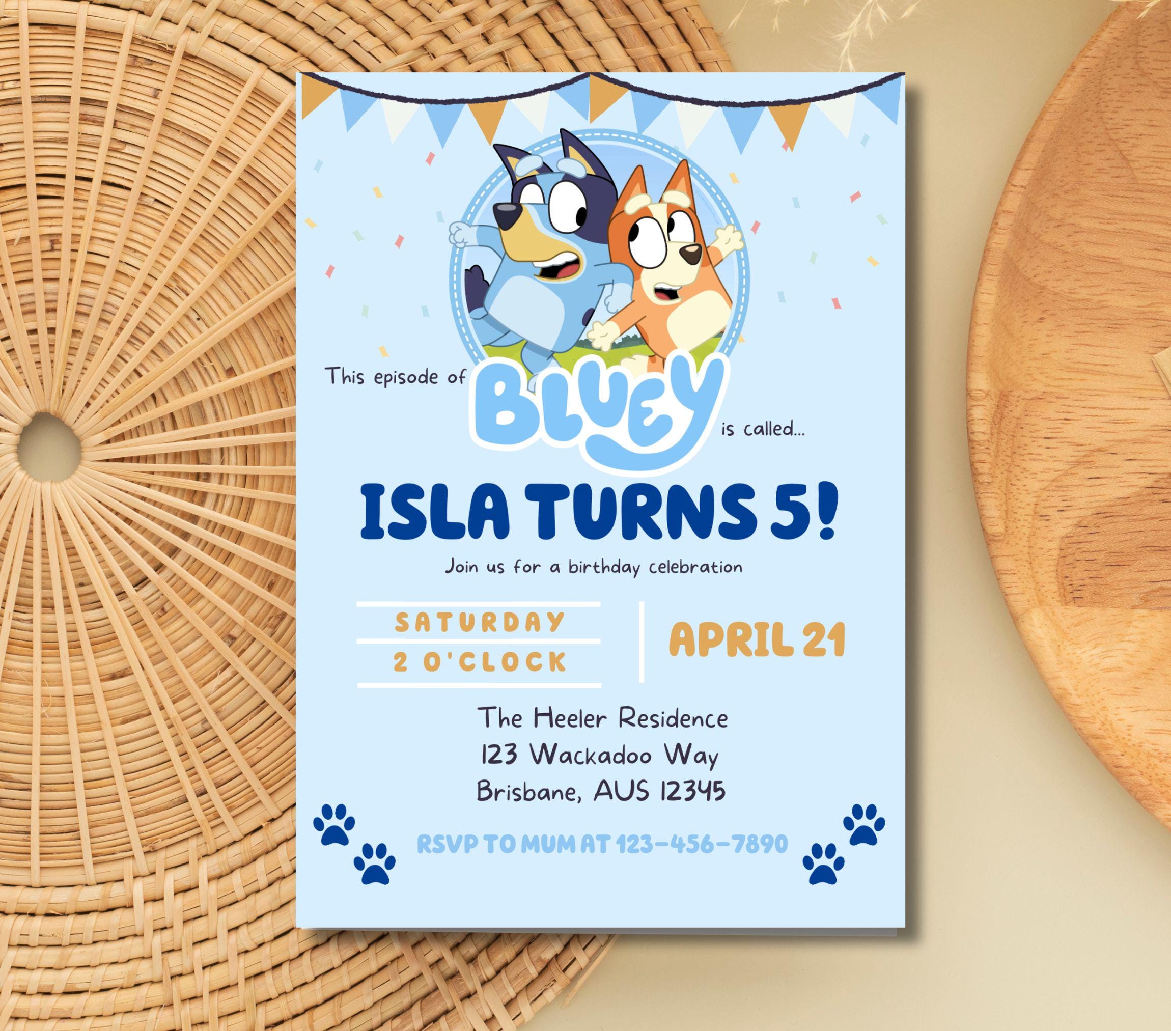 Editable Bluey Invite Template