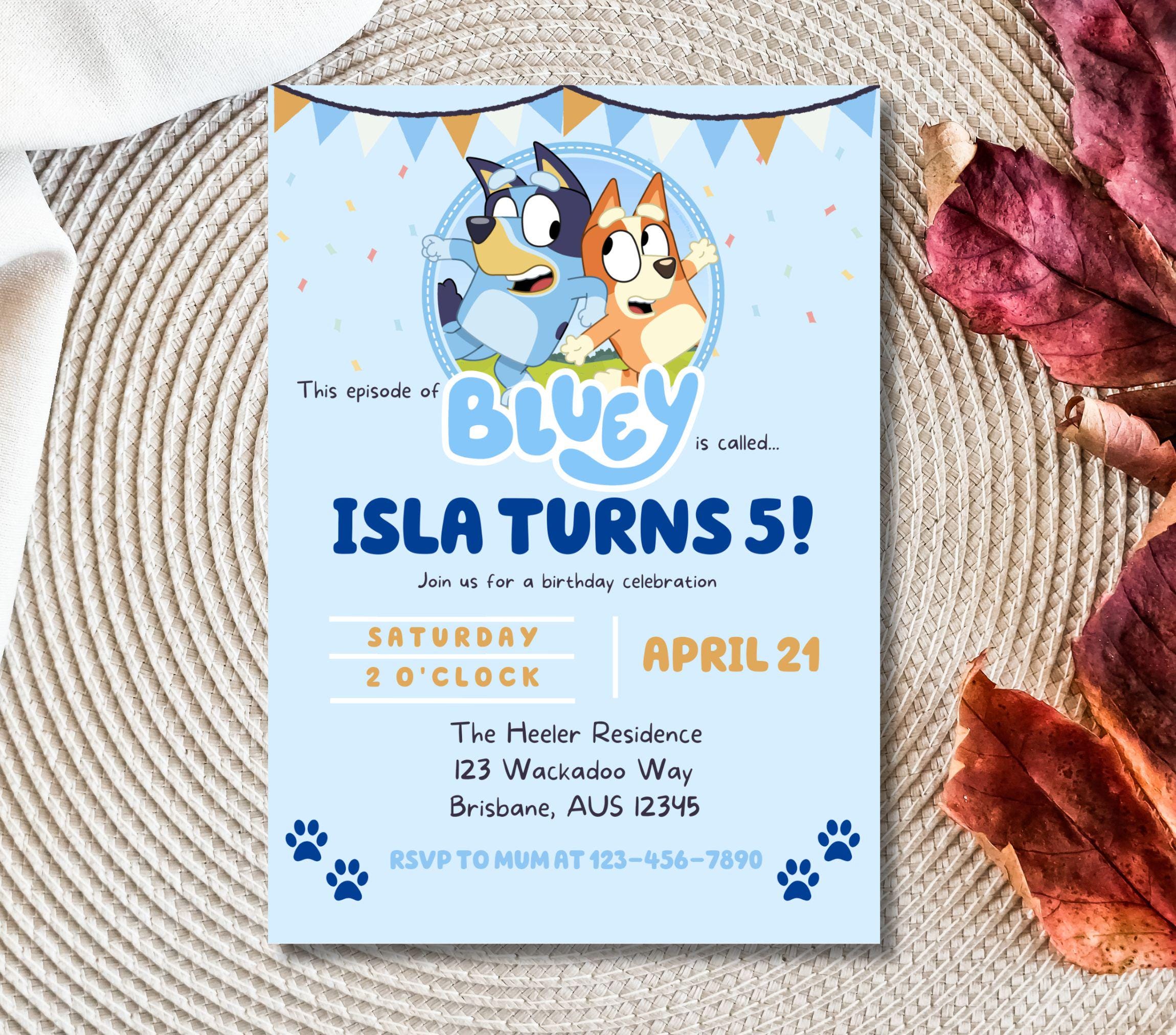 Editable Bluey Invite Template