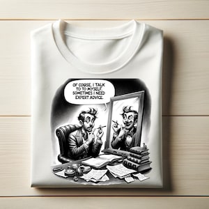 Of Course, I Talk to Myself. Sometimes I Need Expert Advice T-Shirt Design Digital Download | Witty Quote SVG & PNG | Sarcastic Humor Tee