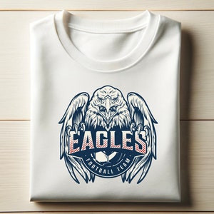 Eagles Football Team Digital Design for T-Shirts | Fierce Eagle Mascot SVG & PNG