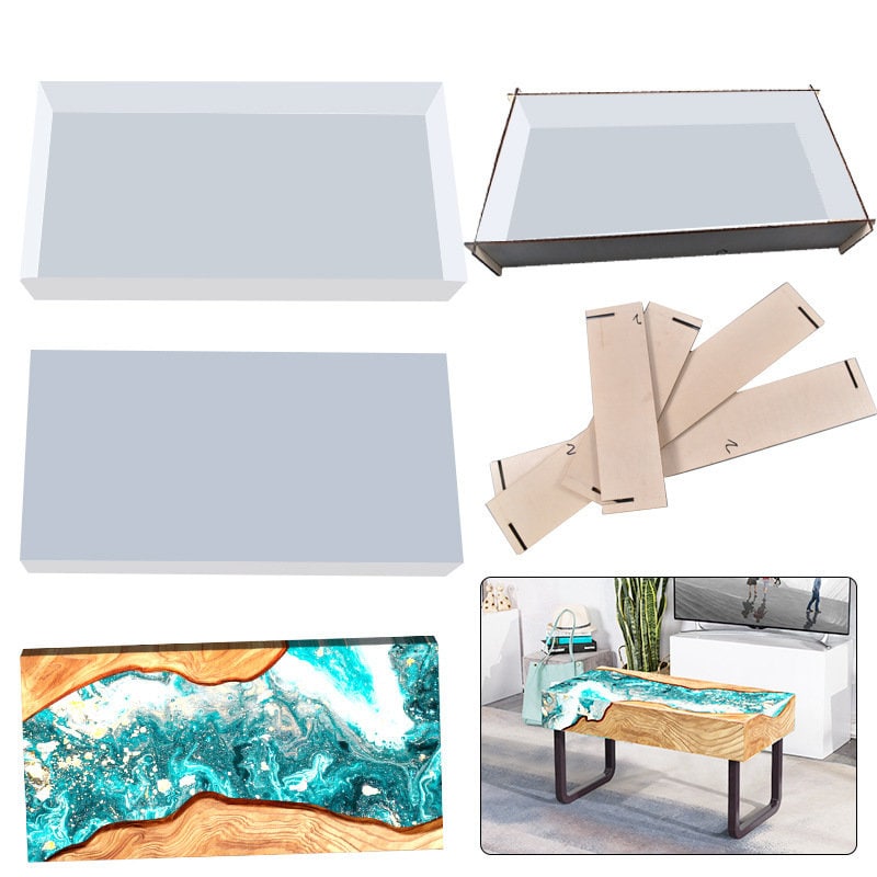 Large Rectangle Resin Mold Tray Mold Resin Table Mold Epoxy Table Mold for  DIY Art Home Decoration 23.6 X 11.8 X 4 Inch 