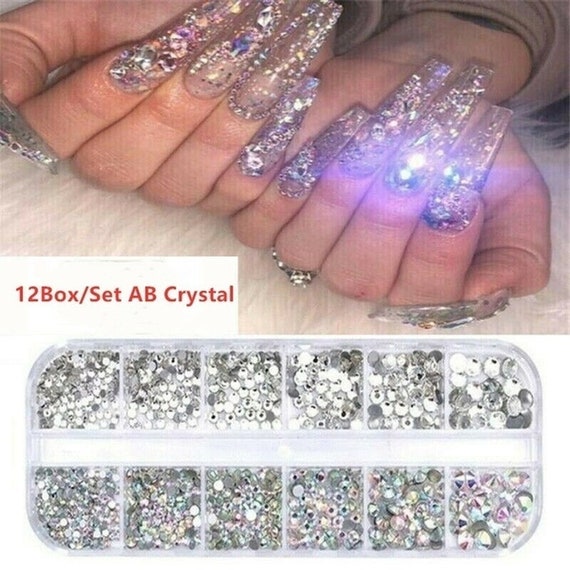 Nail Gems Manicure Decor Nail Rhinestones Colorful AB Crystal 3D Diamond