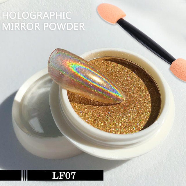 Holographic Nail Powder Chrome Laser Magic Mirror Glitter Design Nail Art *