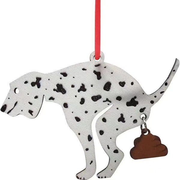 Funny Christmas Tree Ornament, 2023 Christmas Ornament, Dog Pooping Ornaments Gift, Xmas Tree Decor Clearance Hanging Decorations