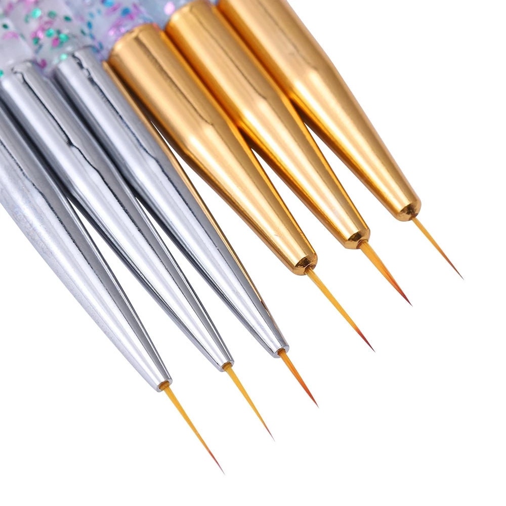 5 PCS Long Nail Art Liner Brushes 24/18/12/9/6mm Nail Detail Brush Thin  Nail Design Brush Pen Set for Nail Painting Drawing