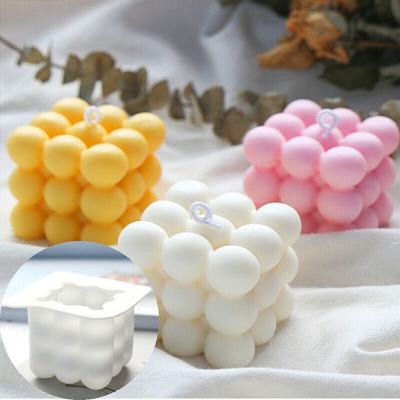 Silicone Candle Mold - DIY 3D Bubble Candle Mold, Flexible & Durable