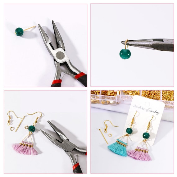 Jewelry Making Repair Kit Metal Lobster Buckle Earring Hooks Pliers Jewelry  Beading Making Tools Kit DIY Necklace Bracelet Earrings Tool