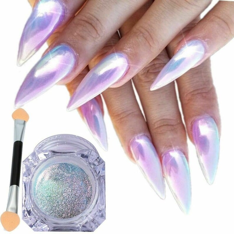 Aurora Nail Powder Mirror Effect Chrome Nail Art Mermaid - Etsy