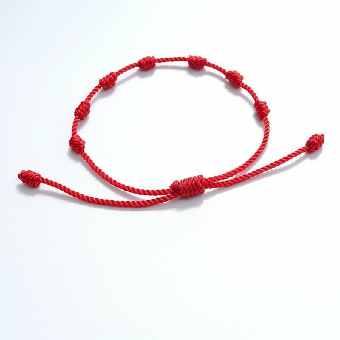 2PCS Handmade Lucky Red String Bracelet Kabbalah Amulet 7 | Etsy