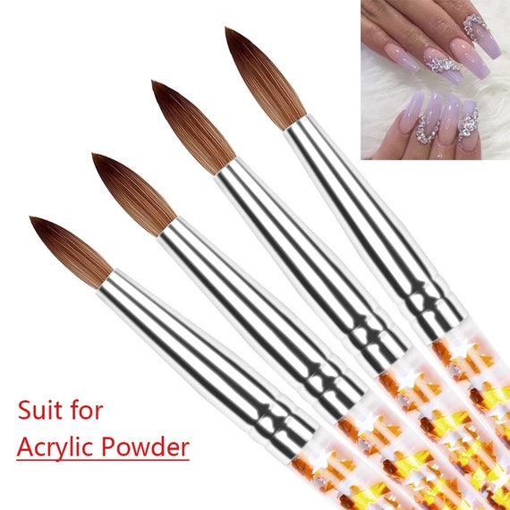 Pink Crystal Acrylic Brush (Acrylic Nail Brush for Acrylic Powder 1PC