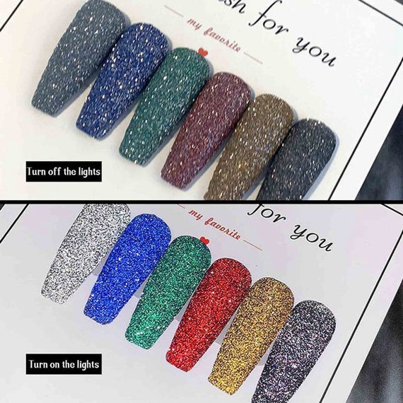 1box Sparkling Diamond Nail Powder Laser Silver Reflective Nail