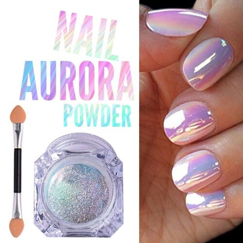 Aurora Nail Powder Mirror Effect Chrome Nail Art Mermaid - Etsy Aurora Nail Powder Mirror Effect Chrome Nail Art Mermaid - Etsy