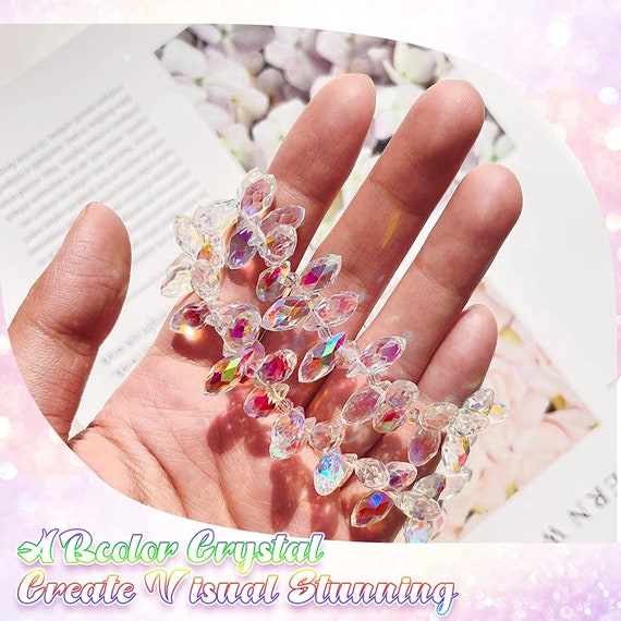 100 pcs Octagonal Beads colorful Glass Crystal Beads 14mm 2 Hole