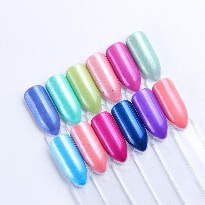 12 Colors Chrome Mirror Effect Nail Powder Pigment Glitter Etsy