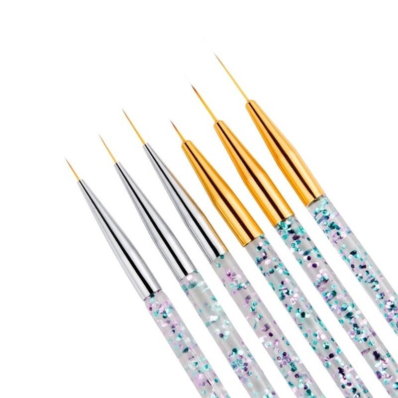 3pcs Nail Art Drawing Brush Set With Ultra-thin Acrylic Rod For Flower  Painting, Liner Drawing, Colorful Diy Crafting