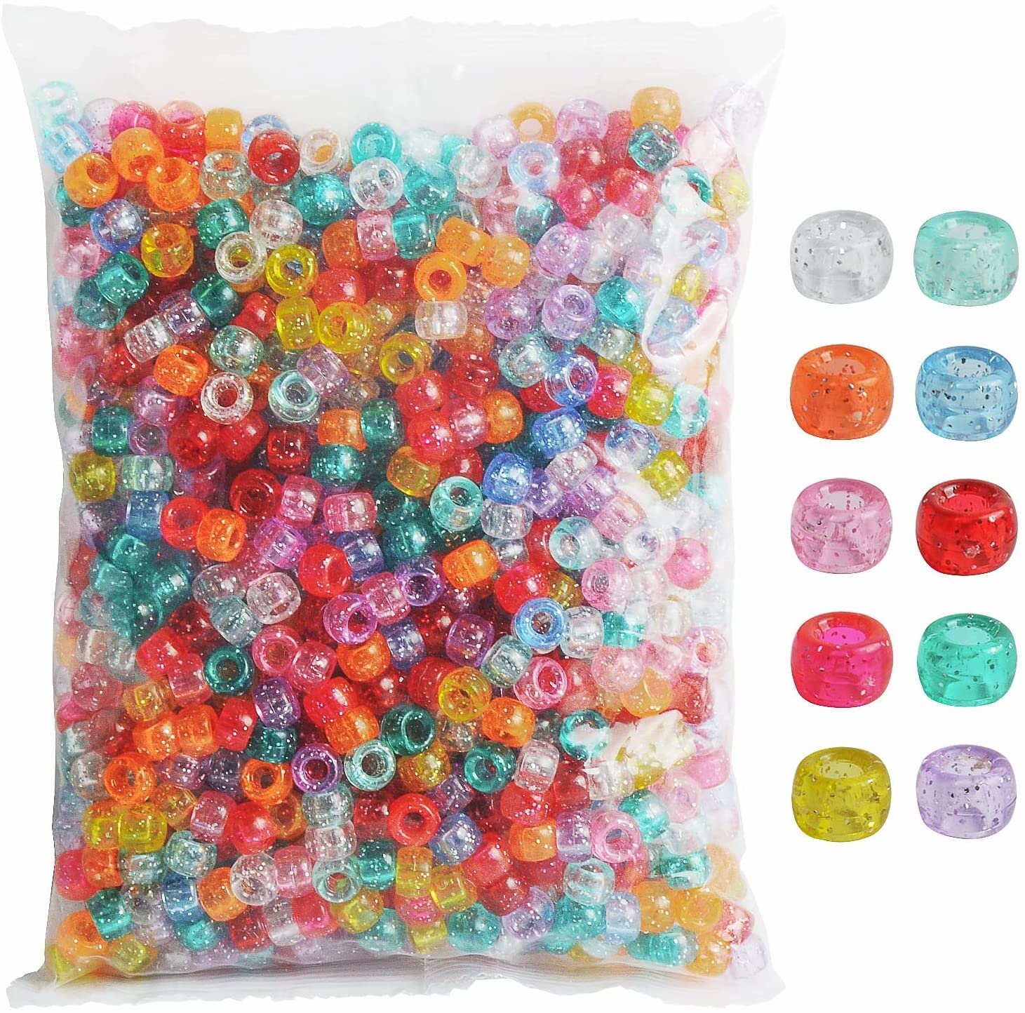 Pony Beads, Opaque, 6x9mm, 100-pc, Red