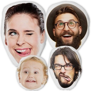 Personalised Your Face Photo Cushion , Custom Face Shaped Photo Pillow ,Your Pet Family Face on Pillow Custom Photo Pillow，