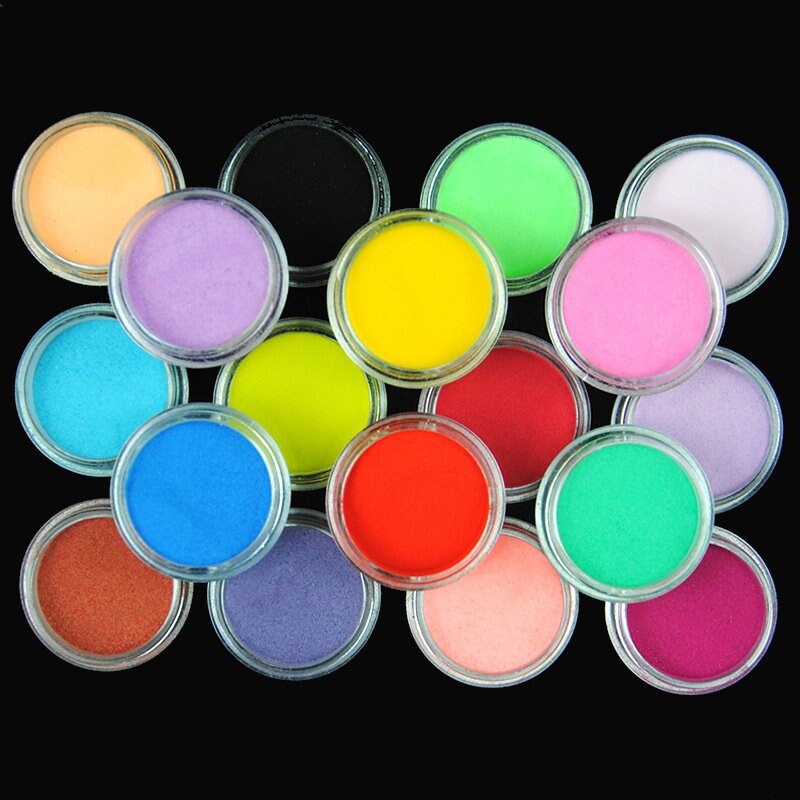 18 Colours Acrylic UV Gel Glitter Dust Powder Set for Nail Art Etsy