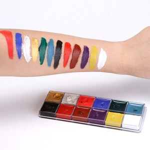 12 Colors Face Body Paint Oil Painting Art Make Up Tool Halloween Cosplay Party Kit DIY
